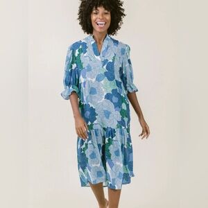 LAROQUE-Pratt Blue Floral Maxi Dress S
